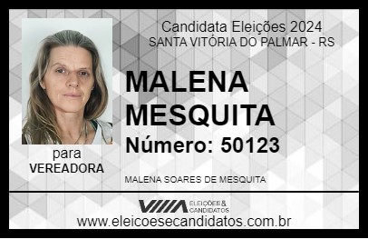 Candidato MALENA MESQUITA 2024 - SANTA VITÓRIA DO PALMAR - Eleições