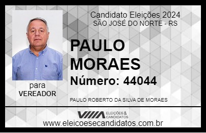 Candidato PAULO MORAES 2024 - SÃO JOSÉ DO NORTE - Eleições