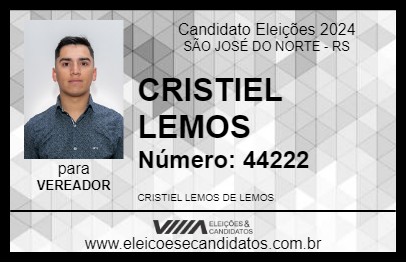 Candidato CRISTIEL LEMOS 2024 - SÃO JOSÉ DO NORTE - Eleições