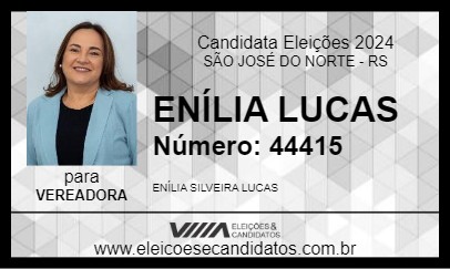 Candidato ENÍLIA LUCAS 2024 - SÃO JOSÉ DO NORTE - Eleições