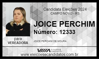 Candidato JOICE PERCHIM 2024 - CAMPO NOVO - Eleições