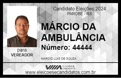 Candidato MÁRCIO DA AMBULÂNCIA 2024 - PAROBÉ - Eleições