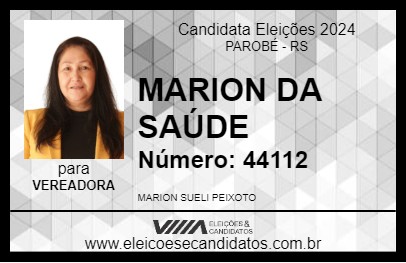 Candidato MARION DA SAÚDE 2024 - PAROBÉ - Eleições