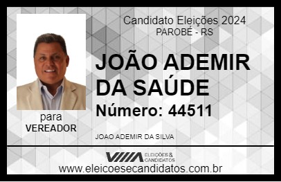 Candidato JOÃO ADEMIR DA SAÚDE 2024 - PAROBÉ - Eleições