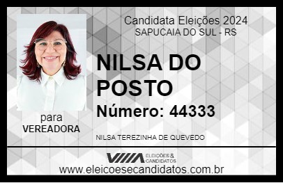 Candidato NILSA DO POSTO 2024 - SAPUCAIA DO SUL - Eleições