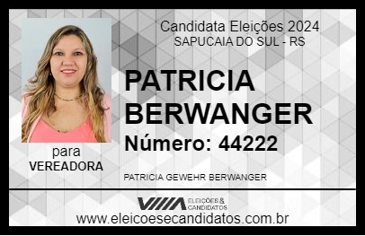 Candidato PATRICIA BERWANGER 2024 - SAPUCAIA DO SUL - Eleições