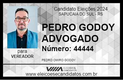 Candidato PEDRO GODOY ADVOGADO 2024 - SAPUCAIA DO SUL - Eleições