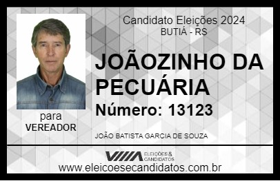 Candidato JOÃOZINHO DA PECUÁRIA 2024 - BUTIÁ - Eleições