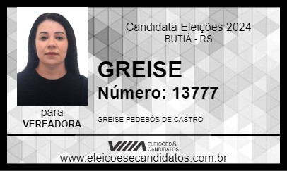 Candidato GREISE 2024 - BUTIÁ - Eleições