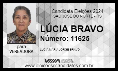 Candidato LÚCIA BRAVO 2024 - SÃO JOSÉ DO NORTE - Eleições