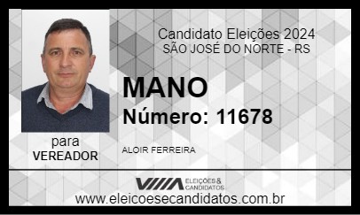 Candidato MANO 2024 - SÃO JOSÉ DO NORTE - Eleições