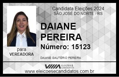 Candidato DAIANE PEREIRA 2024 - SÃO JOSÉ DO NORTE - Eleições