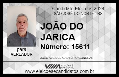 Candidato JOÃO DO JARICA 2024 - SÃO JOSÉ DO NORTE - Eleições