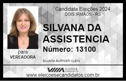 Candidato SILVANA DA ASSISTENCIA 2024 - DOIS IRMÃOS - Eleições