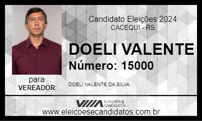 Candidato DOELI VALENTE 2024 - CACEQUI - Eleições