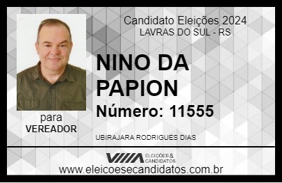 Candidato NINO DA PAPION 2024 - LAVRAS DO SUL - Eleições