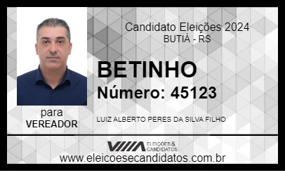 Candidato BETINHO 2024 - BUTIÁ - Eleições