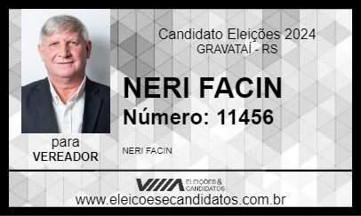 Candidato NERI FACIN 2024 - GRAVATAÍ - Eleições