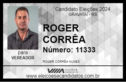 Candidato ROGER CORRÊA 2024 - GRAVATAÍ - Eleições