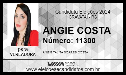 Candidato ANGIE COSTA 2024 - GRAVATAÍ - Eleições