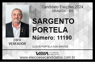 Candidato SARGENTO PORTELA 2024 - GRAVATAÍ - Eleições