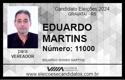 Candidato EDUARDO MARTINS 2024 - GRAVATAÍ - Eleições