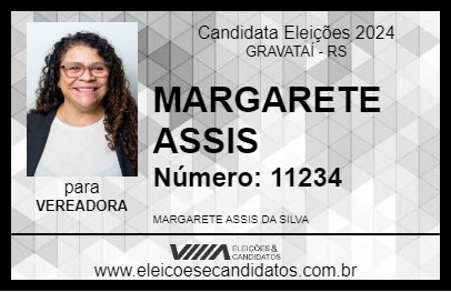 Candidato MARGARETE ASSIS 2024 - GRAVATAÍ - Eleições