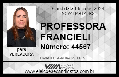 Candidato PROFESSORA FRANCIELI 2024 - NOVA HARTZ - Eleições