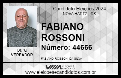 Candidato FABIANO ROSSONI 2024 - NOVA HARTZ - Eleições