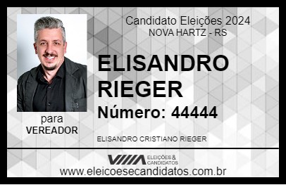 Candidato ELISANDRO RIEGER 2024 - NOVA HARTZ - Eleições