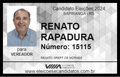 Candidato RENATO RAPADURA 2024 - SAPIRANGA - Eleições