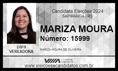 Candidato MARIZA MOURA 2024 - SAPIRANGA - Eleições