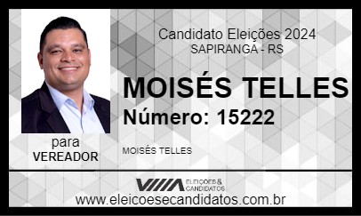 Candidato MOISÉS TELLES 2024 - SAPIRANGA - Eleições