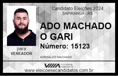 Candidato ADO MACHADO O GARI 2024 - SAPIRANGA - Eleições