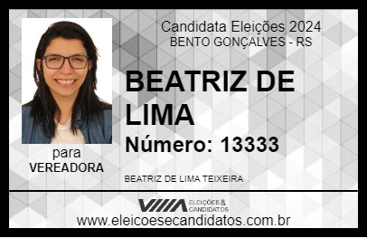 Candidato BEATRIZ DE LIMA 2024 - BENTO GONÇALVES - Eleições