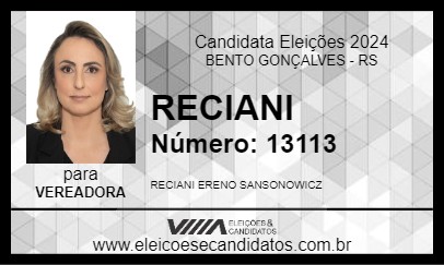 Candidato RECIANI 2024 - BENTO GONÇALVES - Eleições