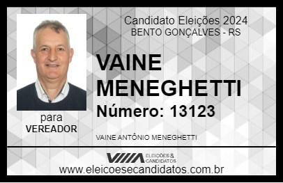 Candidato VAINE MENEGHETTI 2024 - BENTO GONÇALVES - Eleições