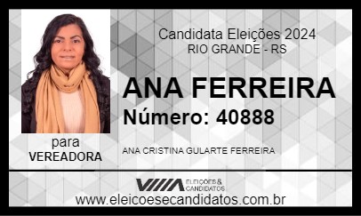 Candidato ANA FERREIRA 2024 - RIO GRANDE - Eleições