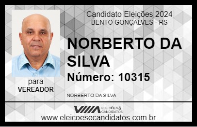 Candidato NORBERTO DA SILVA 2024 - BENTO GONÇALVES - Eleições