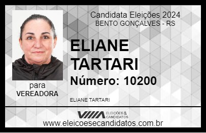 Candidato ELIANE TARTARI 2024 - BENTO GONÇALVES - Eleições