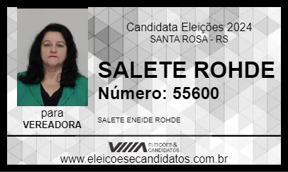 Candidato SALETE ROHDE 2024 - SANTA ROSA - Eleições