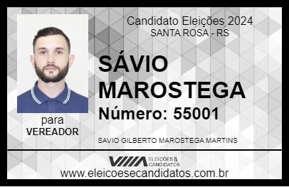 Candidato SÁVIO MAROSTEGA 2024 - SANTA ROSA - Eleições