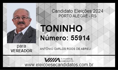 Candidato TONINHO 2024 - PORTO ALEGRE - Eleições