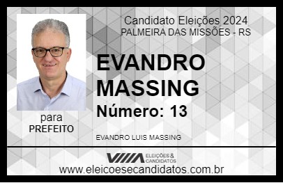 Candidato EVANDRO MASSING 2024 - PALMEIRA DAS MISSÕES - Eleições