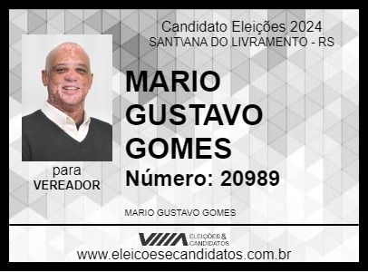 Candidato MARIO GUSTAVO GOMES 2024 - SANT\ANA DO LIVRAMENTO - Eleições