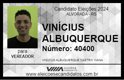 Candidato VINÍCIUS ALBUQUERQUE 2024 - ALVORADA - Eleições