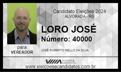 Candidato LORO JOSÉ 2024 - ALVORADA - Eleições