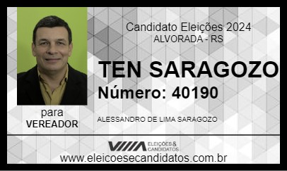 Candidato TEN SARAGOZO 2024 - ALVORADA - Eleições