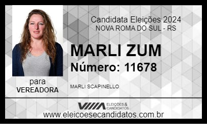 Candidato MARLI ZUM 2024 - NOVA ROMA DO SUL - Eleições