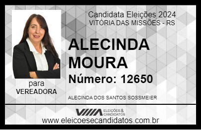 Candidato ALECINDA MOURA 2024 - VITÓRIA DAS MISSÕES - Eleições